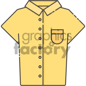 yellow collar shirt vector art