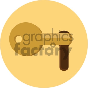 key in lock circle background vector flat icon