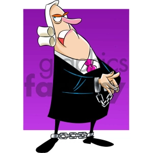 cartoon supreme court justice with hands cuffed