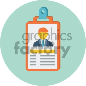 id card circle background vector flat icon