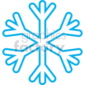 basic blue snowflake outlined rf clip art