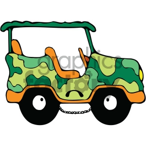 camo jeep cartoon