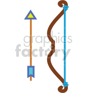 resting bow and arrow vector icons