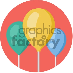 balloons circle background vector flat icon