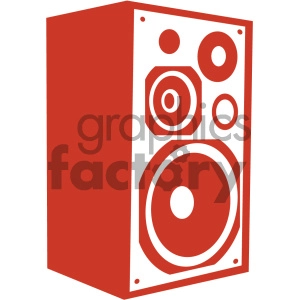The clipart image shows a simple vector icon of a speaker, which is commonly used to represent sound or music.
