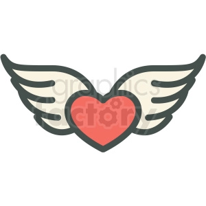 heart and wings vector icon image