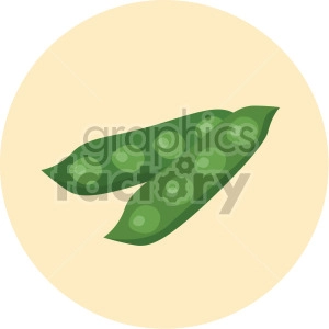 pea pods on yellow circle background