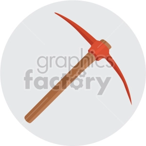 pickaxe on circle background