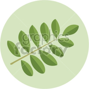 rowan leaves on green circle background