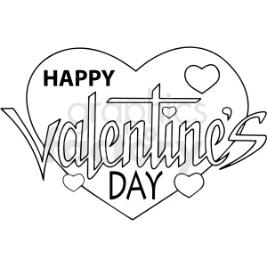 happy valentines day cartoon vector clipart