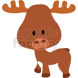 baby cartoon moose vector clipart