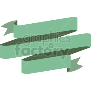 triple green ribbon design vector clipart