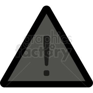 dark exclamation mark in triangle sign vector clipart