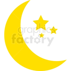yellow moon vector clipart no background