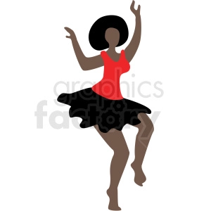 cartoon black woman dancing vector clipart