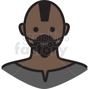 creepy black male avatar vector clipart