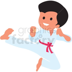 cartoon boy doing karate