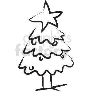 black and white tattoo christmas tree vector clipart