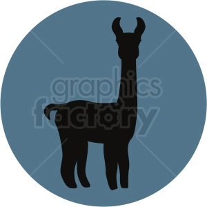 llama silhouette on blue background