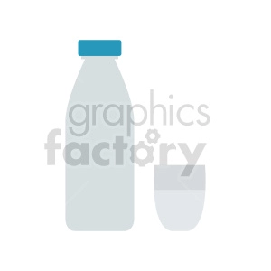 milk bottle and cup vector clipart