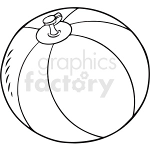 black and white cartoon beachball vector clipart