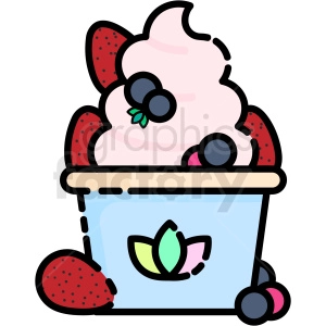 The clipart image shows a vector icon of a frozen yogurt dessert.

