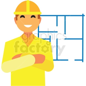 construction worker flat icon vector icon