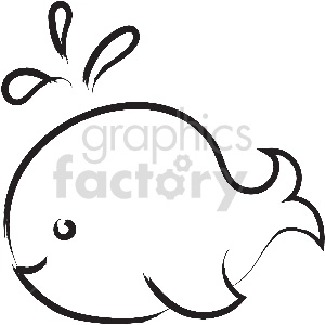 black and white tattoo whale vector clipart