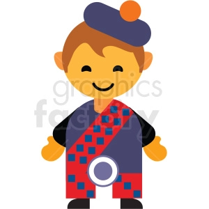 Scotland male character icon vector clipart