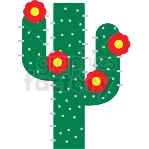 cactus with flowers vector clipart