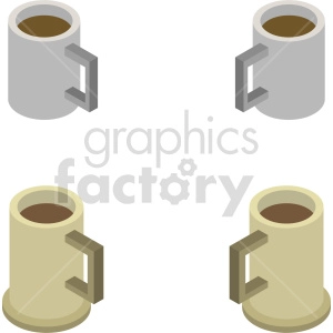 isometric coffee cup vector icon clipart 3