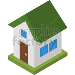 isometric house vector icon clipart 3