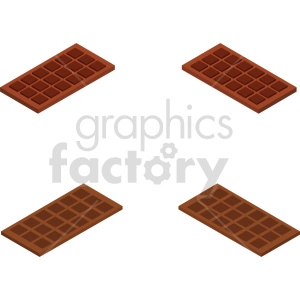 isometric chocolate vector icon clipart set