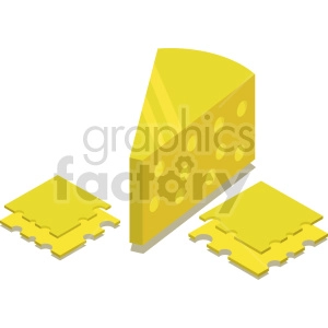 isometric cheese vector icon clipart set