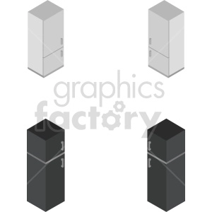 isometric refrigerator vector icon clipart bundle