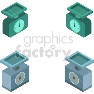 isometric food scale vector icon clipart 5