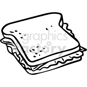 black and white sandwich vector clipart