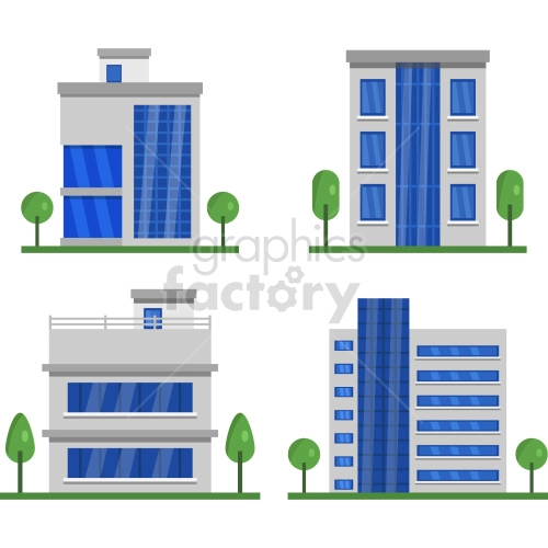 office buildings bundle vector graphic