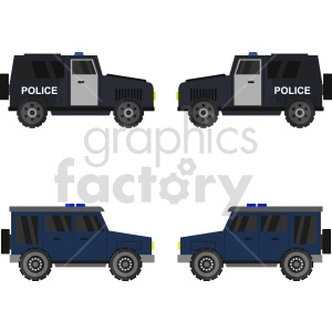 police truck vector graphic bundle