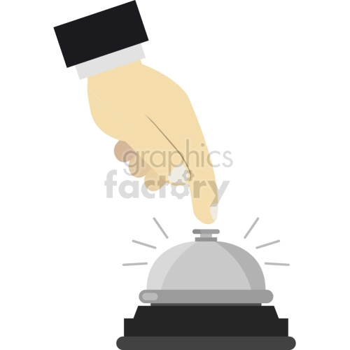 hand pushing bell vector graphic clipart
