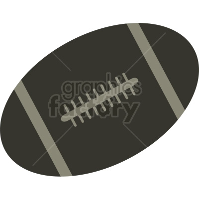 The clipart image depicts a brown oval-shaped ball with white stitching. The ball is commonly used in both rugby and American football.
