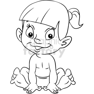 black and white baby latin girl cartoon vector