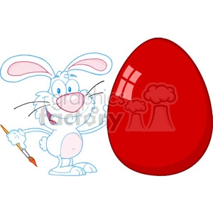 Royalty-Free-RF-Copyright-Safe-Happy-Rabbit-Painting-Red-Easter-Egg