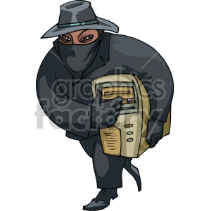 thief stealing a computer