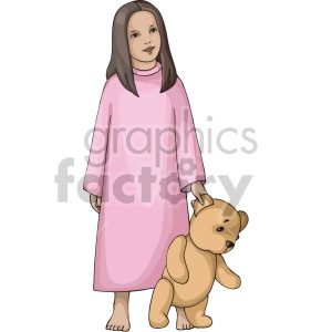small girl holding a teddy bear