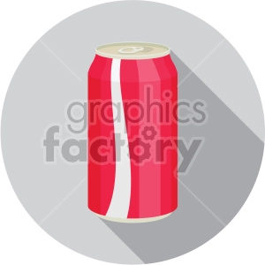 soda can with gray circle background flat icons