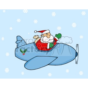Santa flying an airplane