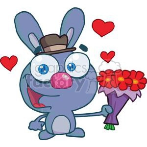 A Cute Bug Eyed Bunny With Flowers