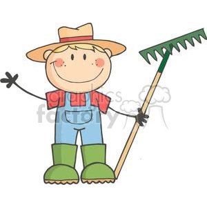 Farmer with a rake