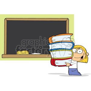 3000-Student-Girl-With-Books-In-Front-Of-School-Chalk-Board